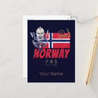 Norway Viking Vintage Flag And Ship Souvenir