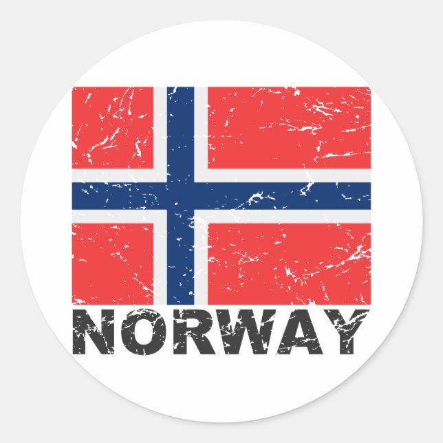 Norway Vintage Flag Classic Round Sticker (Front)