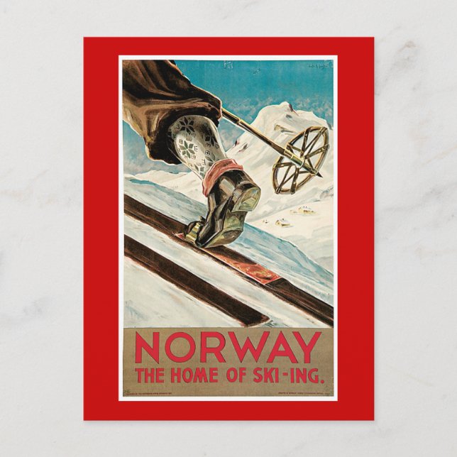 Norway Vintage Travel Poster Postcard (Front)