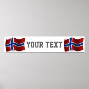 Norway Waving Flag Banner Poster