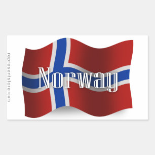 Norway Waving Flag Rectangular Sticker