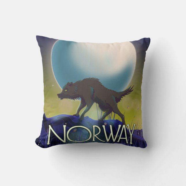 Norway Wolf Poster Cushion (Front)