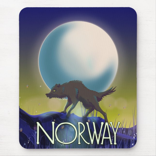 Norway Wolf Poster Mouse Pad (Front)