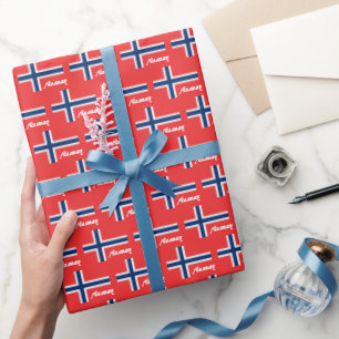 Norway Wrapping Paper, Norwegian Flag patriotic Paper