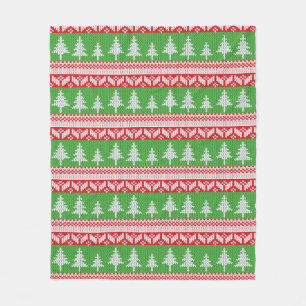 Norwegian Alpine Christmas Tree Pattern Fleece Blanket