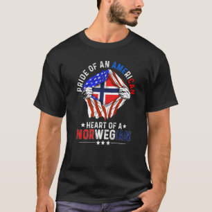 Norwegian American America Pride Foreign Norway Fl T-Shirt