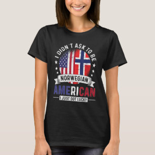 Norwegian American Countries Flags Pride Norway Fl T-Shirt