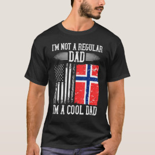Norwegian American Flag Norway Root Dad T-Shirt