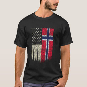 Norwegian American Flag Norway USA Pride T-Shirt