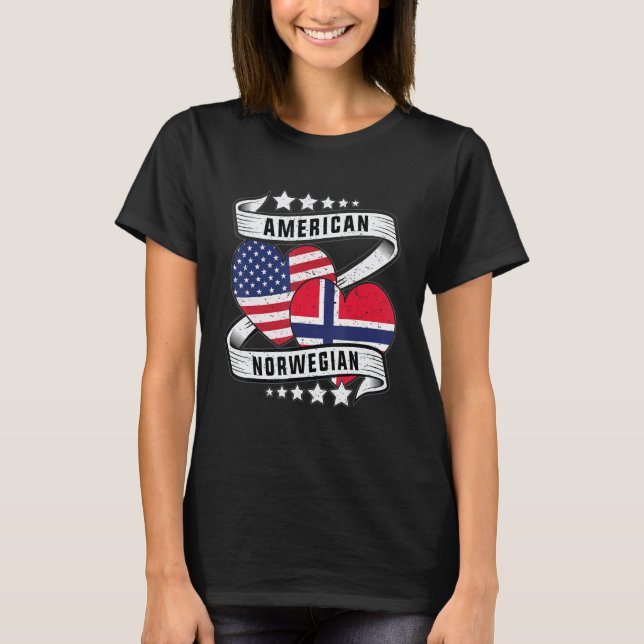 Norwegian American shirt Half Norwegian half Ameri (Front)