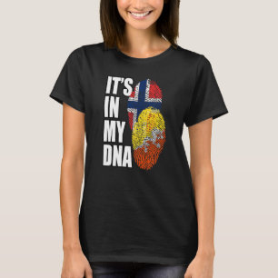 Norwegian And Bhutanese Mix DNA Flag Heritage Prem T-Shirt