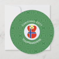 Norwegian Angel Flag Christmas Personalise Round
