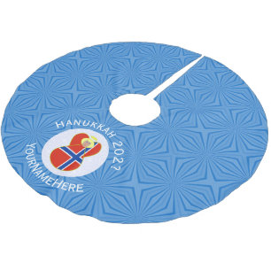 Norwegian Angel Hanukkah Flag Personalised Brushed Polyester Tree Skirt
