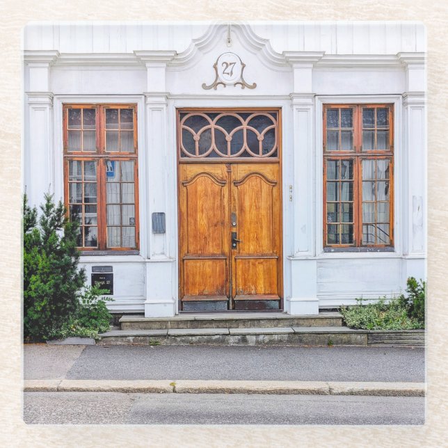 Norwegian Art Nouveau Door Glass Coaster (Front)