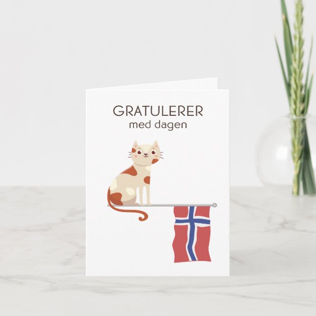 Norwegian Birthday Card – Gratulerer med dagen (Front)