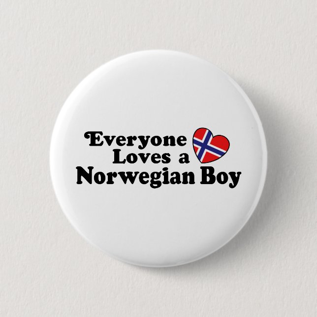 Norwegian Boy 6 Cm Round Badge (Front)