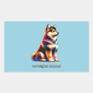 Norwegian Buhound Dog Rectangular Sticker