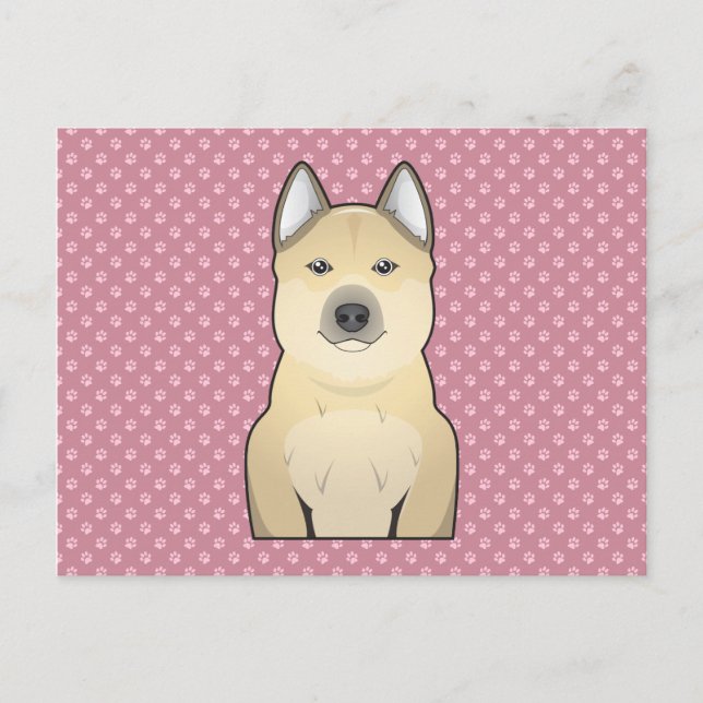 Norwegian Buhund Cartoon Postcard (Front)