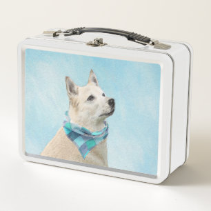 Norwegian Buhund Painting - Cute Original Dog Art Metal Lunch Box