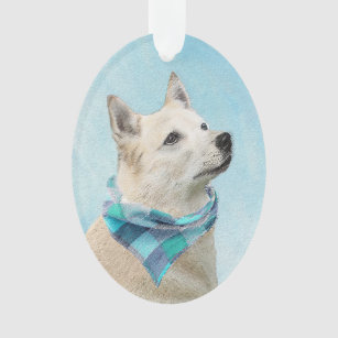 Norwegian Buhund Painting - Cute Original Dog Art Ornament