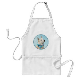 Norwegian Buhund Painting - Cute Original Dog Art Standard Apron