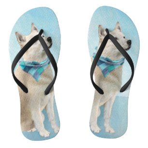 Norwegian Buhund Painting - Cute Original Dog Art Thongs