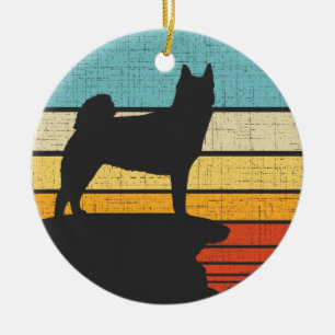 Norwegian Buhund Retro Vintage Dog Puppy Owner Ceramic Ornament