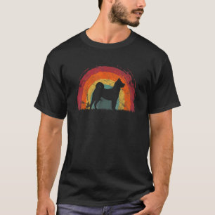Norwegian Buhund Vintage Rainbow Dog Men Women T-Shirt