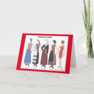 Norwegian Bunad II Paper Doll Greeting Card