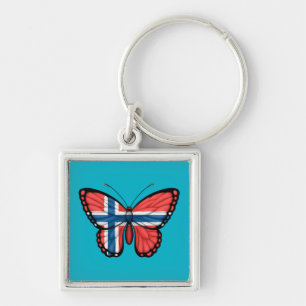 Norwegian Butterfly Flag Key Ring