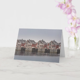 Norwegian cabins in the snow card