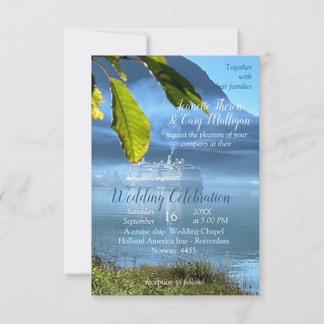 Norwegian Celebrations on a Cruise RSVP Card (Front)