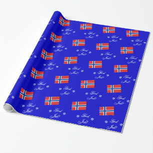Norwegian Christmas God Jul Custom Wrapping Paper