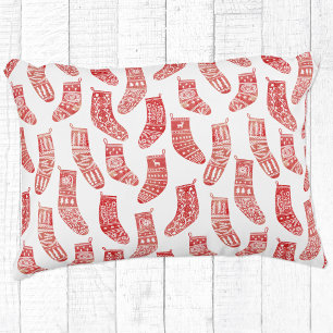 Norwegian Christmas Stockings Pattern Decorative Cushion