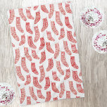 Norwegian Christmas Stockings Pattern Tea Towel<br><div class="desc">Cute red and white Scandinavian Christmas stocking pattern for some festive cheer.</div>