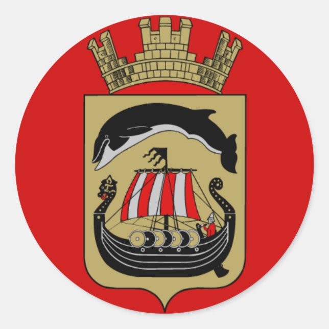 Norwegian Coat of Arms Classic Round Sticker (Front)