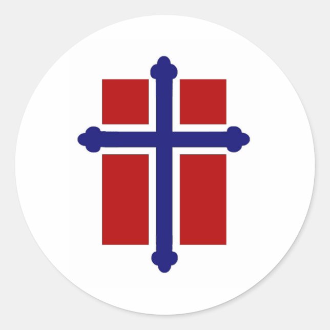 Norwegian Cross Flag Classic Round Sticker (Front)