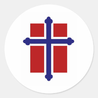 Norwegian Cross Flag Classic Round Sticker