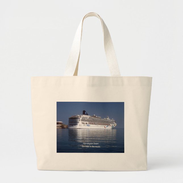 Norwegian Dawn in Bermuda Large Tote Bag (Front)