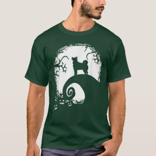 Norwegian Elkhound And Moon Halloween T-Shirt