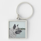 Norwegian Elkhound at Village Painting - Dog Art
