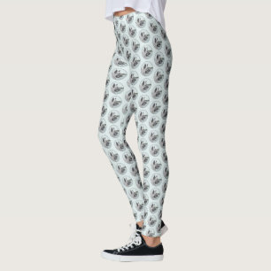 Norwegian Elkhound at Village Painting - Dog Art Leggings