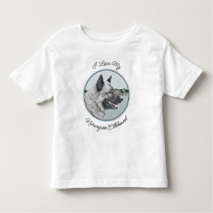 Norwegian Elkhound at Village Painting - Dog Art Toddler T-Shirt