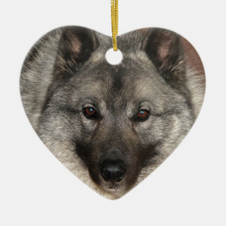 Norwegian Elkhound Ceramic Tree Decoration