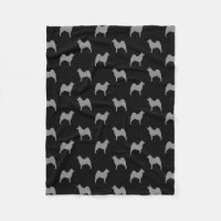 Norwegian Elkhound Dog Breed Silhouettes Pattern
