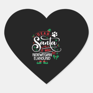 Norwegian Elkhound Dog Christmas Dog breed Heart Sticker