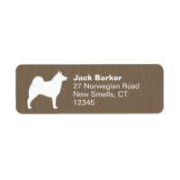 Norwegian Elkhound Dog Silhouette Return Address
