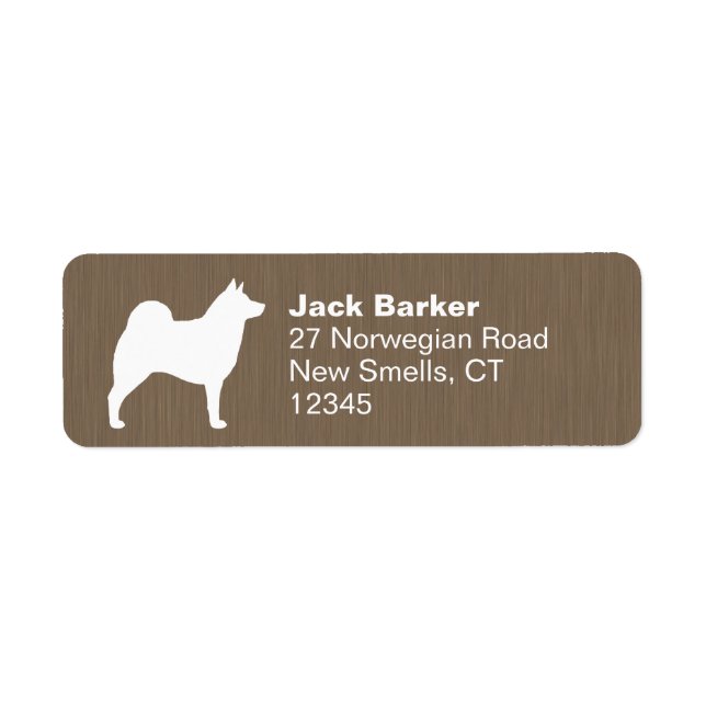 Norwegian Elkhound Dog Silhouette Return Address Label (Front)
