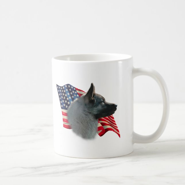 Norwegian Elkhound Flag Coffee Mug (Right)