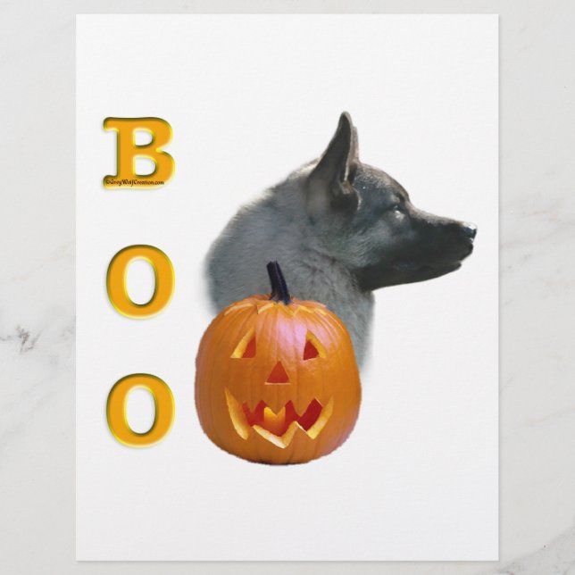 Norwegian Elkhound Halloween Boo (Front)